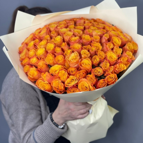 Букет из 101 огненной розы (40 см) в Котельниках