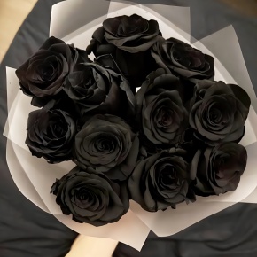 Букет "Черная королева" из 11 черных роз Эквадор (60 см) в Котельниках