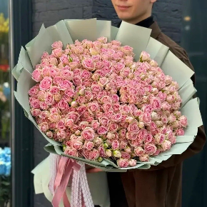 Букет из 101  нежно -розовой кустовой розы (70 см) в Котельниках