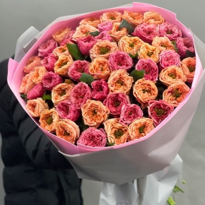 Букет "Лав ю" из 51 пионовидной розы Риджентс парк (60 см) в Котельниках