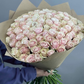 Букет из 101 розы Пинк Мондиаль Эквадор (60 см) в Котельниках