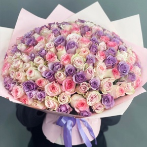 Букет из 101 розы нежный микс (40 см) в Котельниках