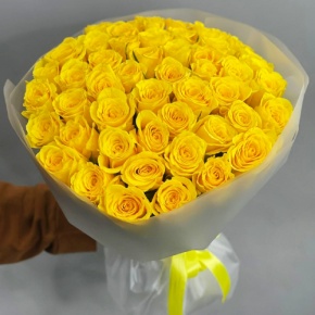 Букет "Золотце" из 51 лимонной розы (40 см) в Котельниках