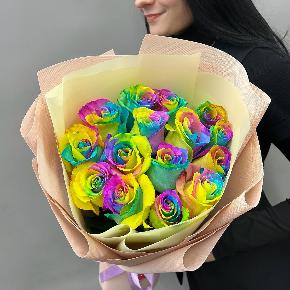 Букет из 15 радужных роз в Котельниках