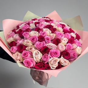 Букет "Ода любви" из 101 розы микс (40 см) в Котельниках