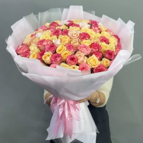 Букет из 101 розы  микс (70 см) в Котельниках