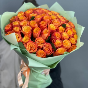 Букет из 71 огненной розы (40 см) в Котельниках