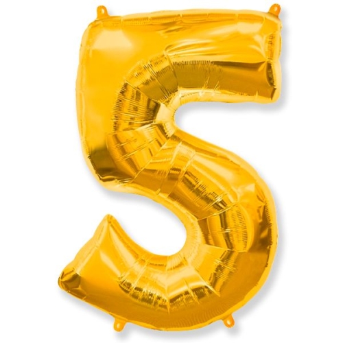 Шар гелиевый цифра 5 (40х102 см) в Котельниках