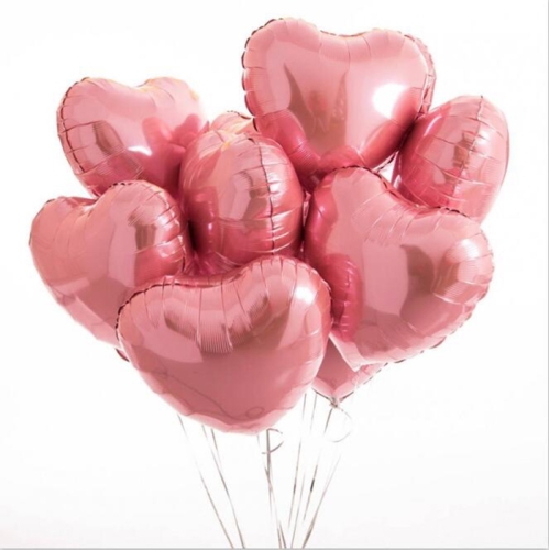 Сердце розовое фольгированный шар с гелием (45 см) в Котельниках