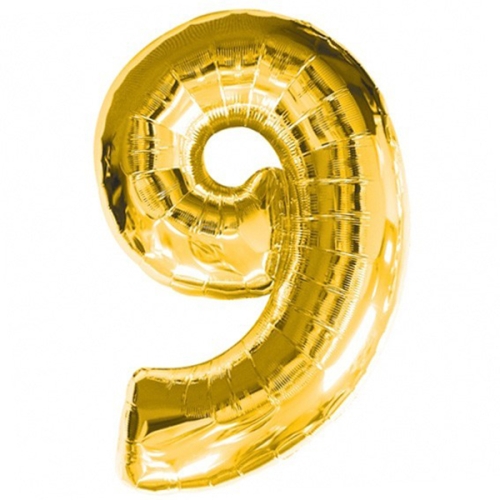 Шар гелиевый цифра 9 (40х102 см) в Котельниках